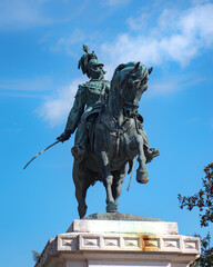 Fototapeta na wymiar Verona - statua equestre di Vittorio Emanuele II