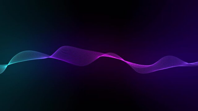 Abstract colorful wavy lines background looped animation. bright neon blue and violet colors. Modern futuristic colorful live wallpaper, screensaver. neon glowing waves. motion graphics stock footage