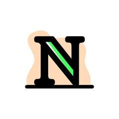 Aesthetic Letter N Conceptual Vector Illustration Design Icon