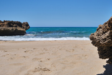 Fototapeta na wymiar Beach of Scivu, Arbus, west coast Sardinia, Italy