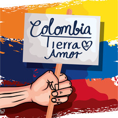 colombian with banner