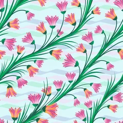  abstraction from flowers and geometric lines on a green background pattern © Анна Кулик