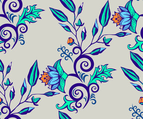 Vector ornamental hand drawing decorative baroque background. Ethnic seamless pattern ornament. Vector pattern.