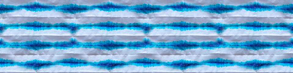 Fototapeta premium Seamless colorful banner Shibori blue, turquoise,