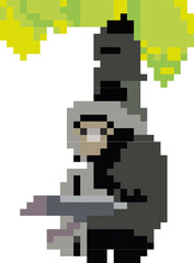 Fototapeta premium siamang pixel art