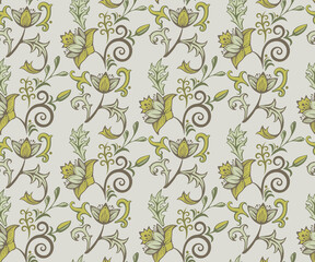 Vector ornamental hand drawing decorative baroque background. Ethnic seamless pattern ornament. Vector pattern.