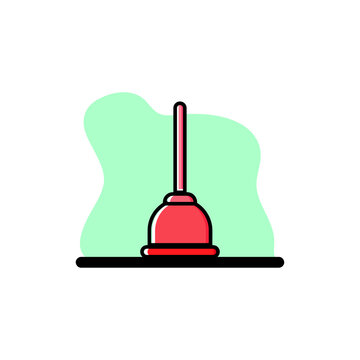 recommend clip art: Toilet Plunger Conceptual Vector Icon Illustration Design