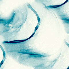 Alcohol blue ink seamless background. Brush