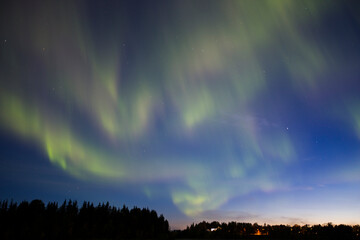 Obraz premium Northern lights in Kiruna, Lapland, Northern Sweden