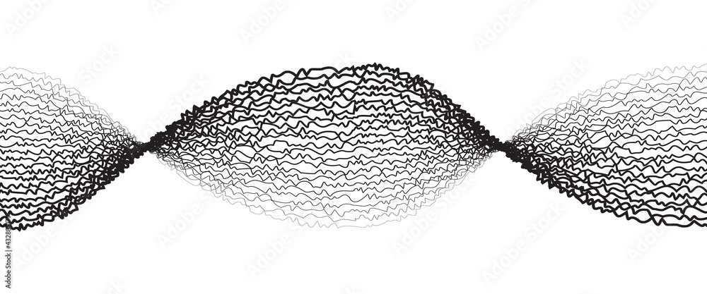 Poster Abstract background with waves. Spiral lines structure as logo or icon. Noise information or big data effect.