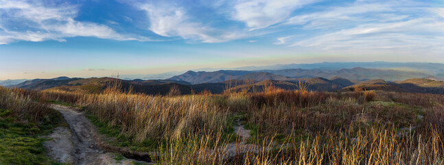 Panorama of the mountains in Pisgah National Forest