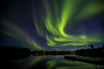 Northern lights in Kiruna, Lapland, Northern Sweden