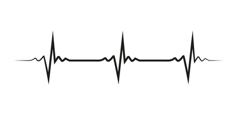 Cardiograma. Icono de pulso del corazón. Concepto de salud y vida. Ilustración vectorial - obrazy, fototapety, plakaty