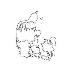 Doodle Map of Denmark With States