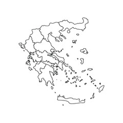 Doodle Map of Greece With States