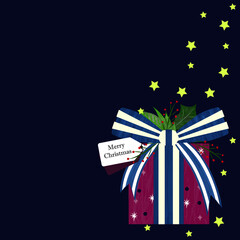 vector illustration of a christmas gift. Christmas greeting card