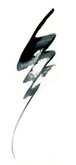 blue abstract ink strokes isolated