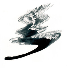 blue abstract ink strokes isolated