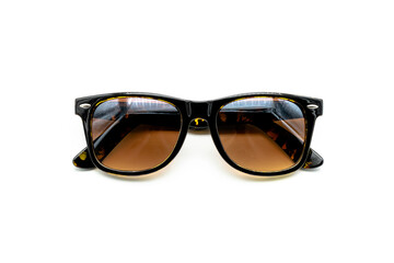 brown sunglasses on white background