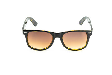 brown sunglasses on white background