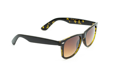 brown sunglasses on white background