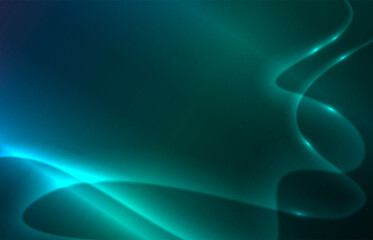Abstract fantastic background with smooth lines in green and blue tones.
