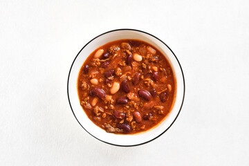 Cowboy beans with ground beef, jalapeno and bacon