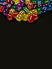 colored cubes on a black background