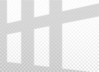 Obraz premium Window shadow isolated on transparent background. Thick silhouette. Vector realistic elements. Natural Overlay effect. EPS10. 
