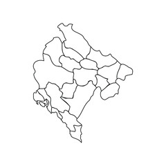 Doodle Map of Montenegro With States