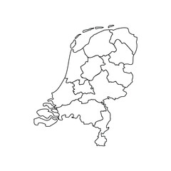 Doodle Map of Netherlands With States