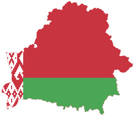 Map Flag of Belarus isolated on white background. Vector illustration eps 10