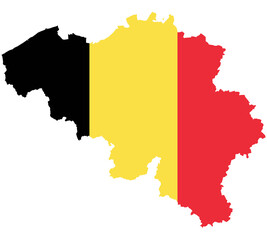 Map Flag of Belgium isolated on white background. Vector illustration eps 10