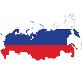 Fototapeta premium Map Flag of Russia isolated on white background. Vector illustration eps 10