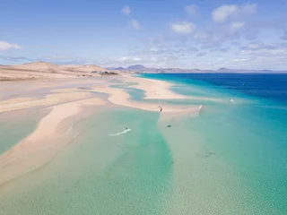 Keuken foto achterwand Sotavento Beach, Fuerteventura, Canarische Eilanden Sotavento-strand in Costa Calma, het eiland Fuerteventura