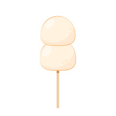 Mochi vector. Mochi on white background. Mochi stick vector. White Mochi.