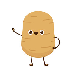 Potato character design. Potato vector. Potato on white background.