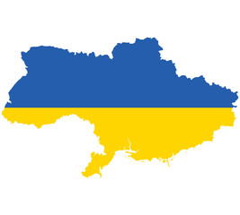 Map Flag of Ukrain isolated on white background. Vector illustration eps 10
