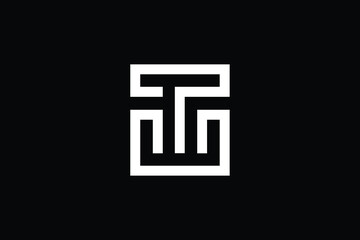 WT logo letter design on luxury background. TW logo monogram initials letter concept. WT icon logo design. TW elegant and Professional letter icon design on black background. T W WT TW
