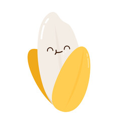 Rice character design. rice vector on white background. rice seed. Paddy rice character.