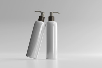 Isolated Cosmetic Pump Bottle 3D Rendering