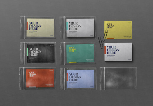 Business Card Mockup - Plastic, Zip Lock, Bag Set