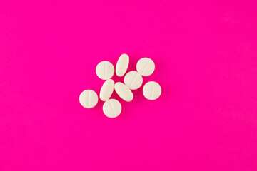 white pills close up isolated