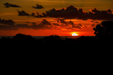 sunset over the city