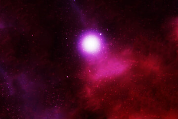 Fototapeta na wymiar Bright red space nebula. Elements of this image were furnished by NASA.