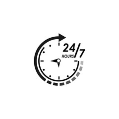 24 Hour icon logo vector illustration design