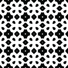 Geometric vector pattern with Black and white colors. Seamless abstract ornament for wallpapers and backgrounds.