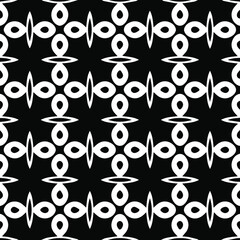 Geometric vector pattern with Black and white colors. Seamless abstract ornament for wallpapers and backgrounds.