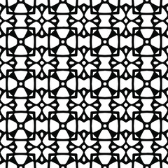 Naklejka premium Geometric vector pattern with Black and white colors. Seamless abstract ornament for wallpapers and backgrounds.