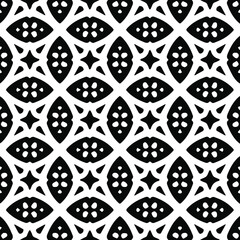 Geometric vector pattern with Black and white colors. Seamless abstract ornament for wallpapers and backgrounds.